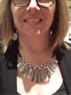 Silpada N3228 "Nod to Mod" Sterling Silver & Leather Necklace - NIB